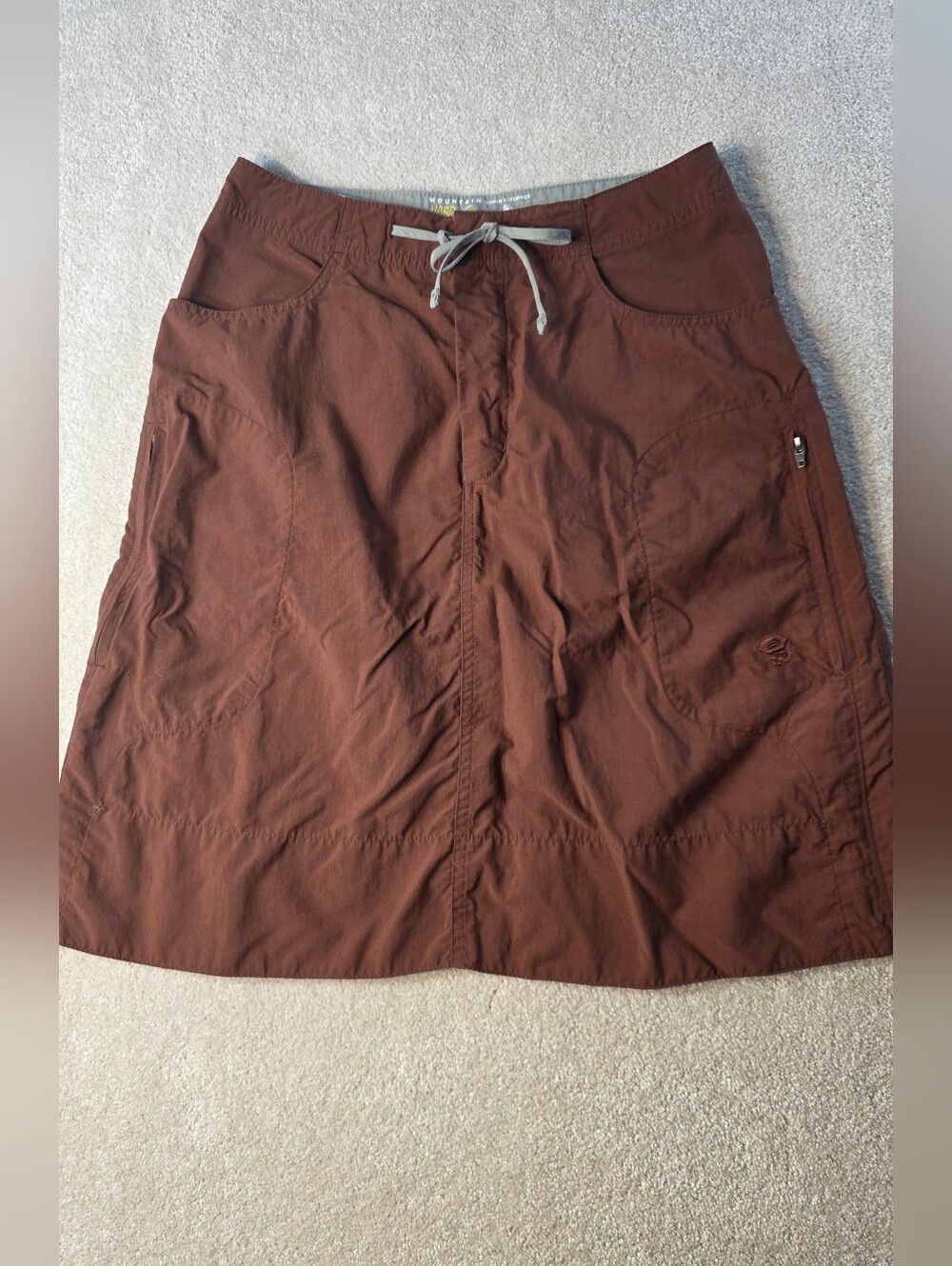 Mountain Hardwear Lightweight A-Line Hiking Skirt Brown Simple Granola Womens 4